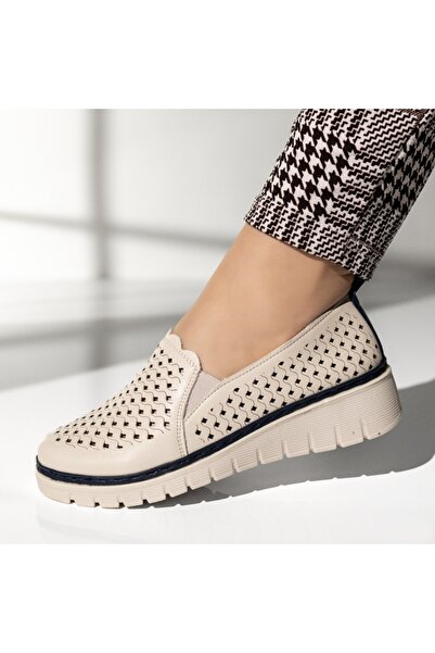 Modlet.ro Pantofi casual cu platformă de damă, bej și albaștri, MOD14250