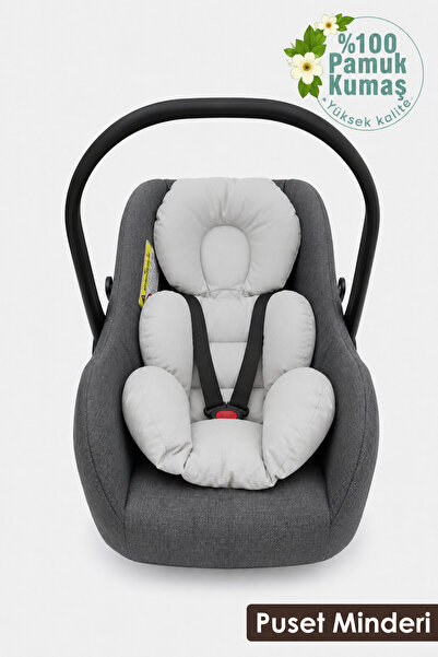 mordesign Bel Destekli Ortopedik Bebek Puset Minderi, Plain Serisi, Gri