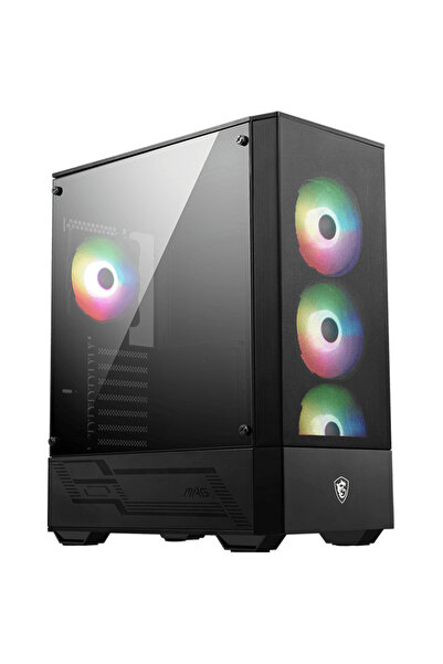 MSI علبة كمبيوتر MAG FORGE 112R ATX متوسطة الحجم مع 4 مراوح ARGB - أسود