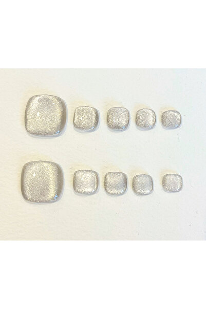 Nailvana (Μεσαίο) Χειροποίητα Ψεύτικα Νύχια Ποδιών με Περλέ Παγωμένη Όψη