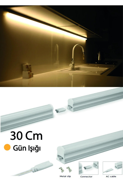 Cata Mutfak Tezgah Aydınlatması Led Lamba ve 1,5metre Kablo Seti-30cm Günışığ...