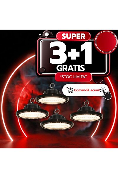 DELIGHT Corp LED industrial UFO Ø290mm, 100W=500W, lumină rece, 3+1