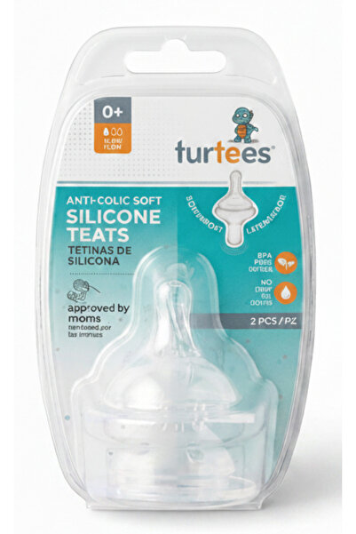 turtees Anti-Colic Soft Silicone Teats – Slow Flow, 0+ Months (2 Pcs)