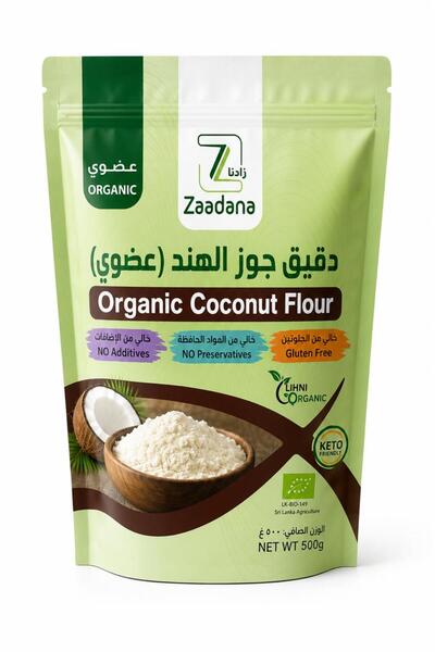 Zaadana دقيق جوز الهند العضوي 500 غ