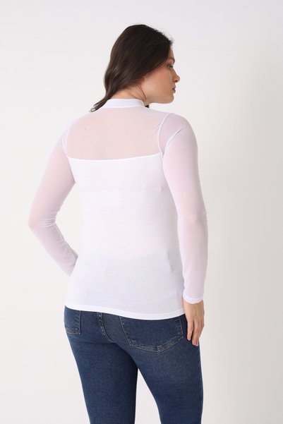 Cotpark Women's Viscose Lycra Stylish Basic White Blouse 3083