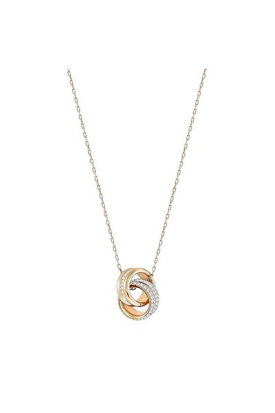 Swaroski double rings necklace