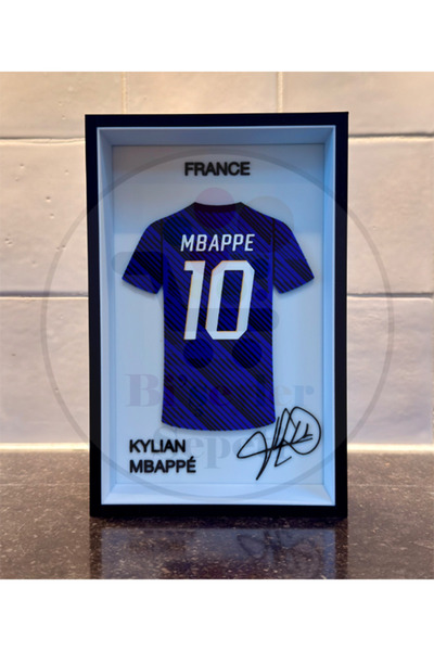 Bi'şeyler Sepeti Kylian Mbappé - Fransa - Forma İmzalı Çerçeve Hediyelik 14x2...