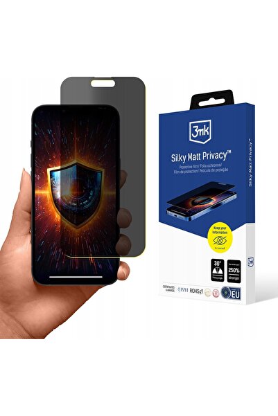 3MK Apple iPhone 15 Plus - Mat mătăsos cu protecție a confidențialității