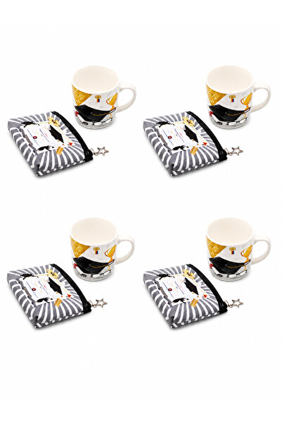 Generic High Quality Ceramic Graduation Mug with Spoon and Bag
