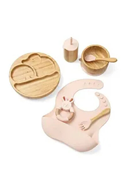 Arydoo Round Elephant Bamboo Feeding Set, Suction Base Design, Eco-Friendly B...