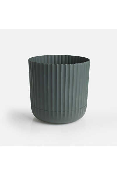 Zumzeria Ghiveci de flori din plastic cu tavă integrată Kaki Ø16.5x16.5cm 2.6L