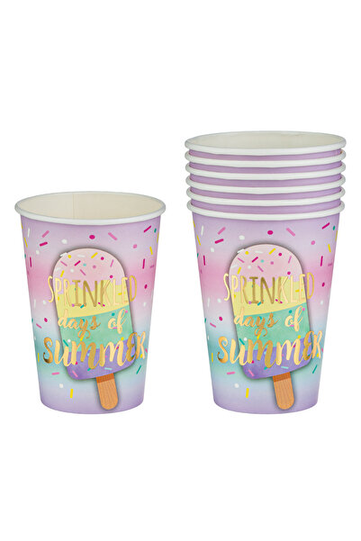 Zumzeria Pahare de hârtie multicolore pastel pentru petrecere, cu design îngh...