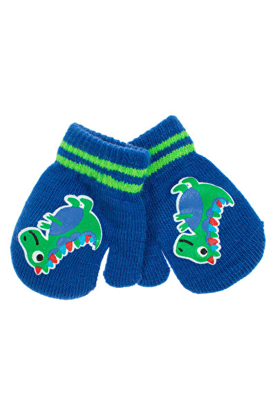 OEM Blue Dinosaur One-Finger Gloves for Boys 0-12 Months
