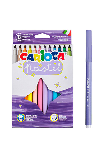 carioca Set of Washable Thin Pastel Markers - 12pcs