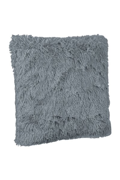 Zumzeria Pernă decorativă de iarnă din blană artificială gri pufoasă 50x50cm