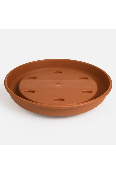 Zumzeria Tavă de teracotă cu roți și drenaj pentru ghivece de flori Ø35x6cm