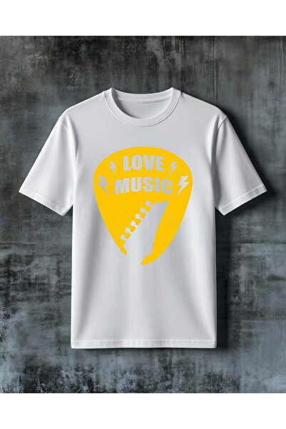 COMVİCHO Love Music Guitar Pua Printed Oversize T-Shirt