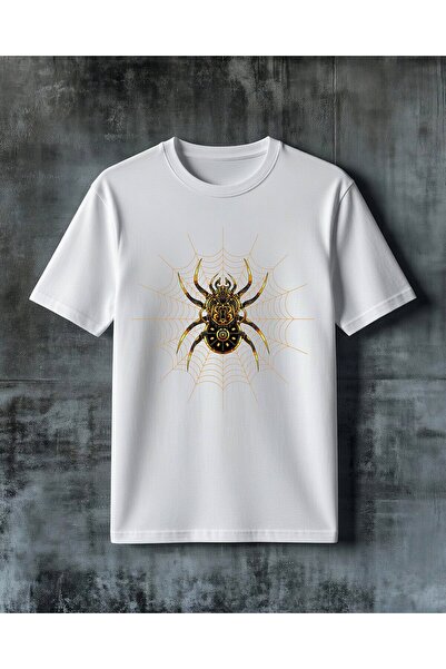 COMVİCHO Steampunk Spider Printed Oversize T-Shirt