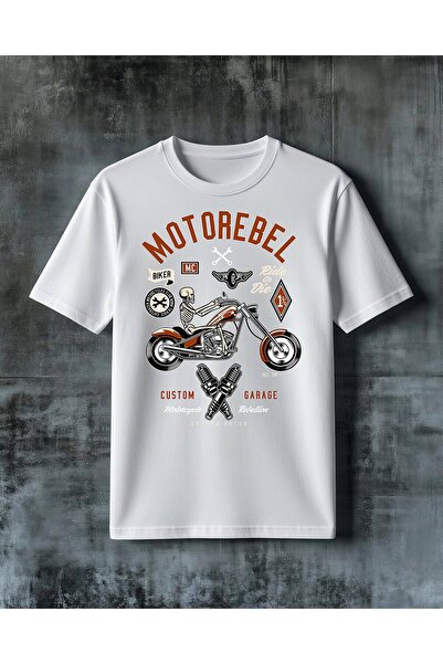 COMVİCHO Motorebel Custom Garage Printed Oversize T-Shirt