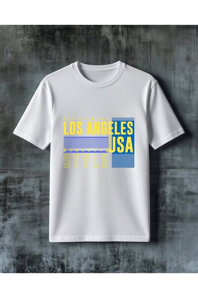 COMVİCHO Los Angeles Street Wear Printed Oversize T-Shirt