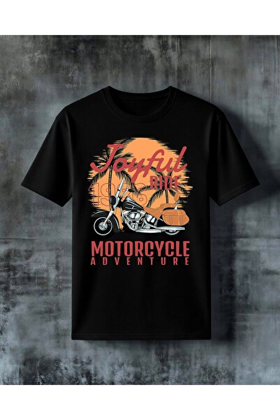 COMVİCHO Joyful Ride Motorcycle Printed Oversize T-Shirt