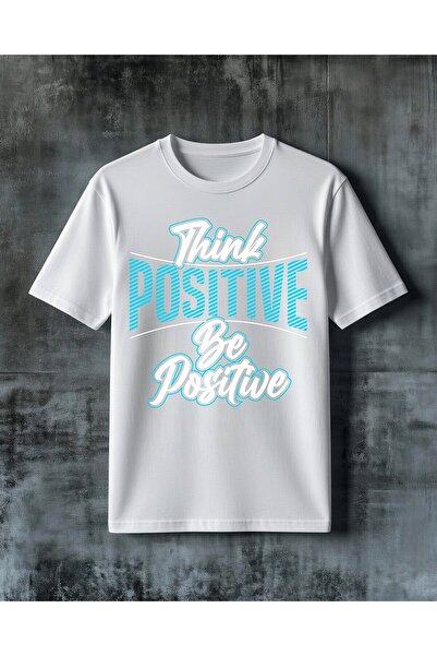 COMVİCHO تي شيرت كبير الحجم مطبوع عليه سحابة زرقاء من Positive Vibe