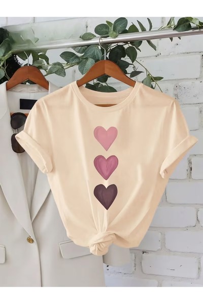 PAVRO Tricou cu imprimeu mixt pentru femei, confortabil, cu croială lejeră