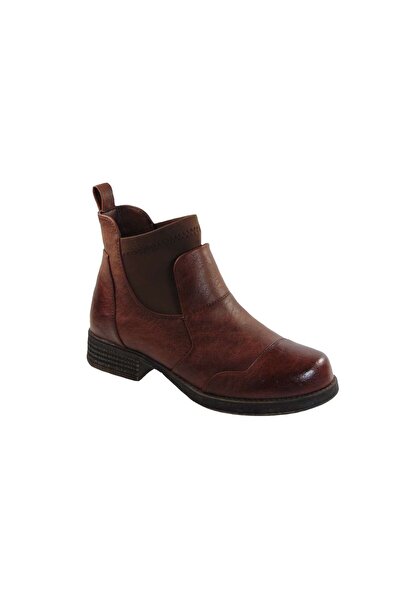 OEM Tsimpolis Shoes ZX1-10 Μποτάκι Από Τεχνόδερμα Καφέ