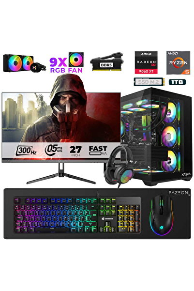 XASER Star X390 Ryzen 5 7500F 32GB Ram 1TB M.2 NVMe SSD 16GB RX9060XT 27" 300...