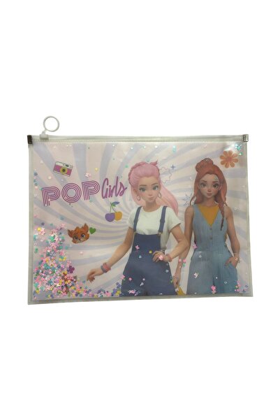 POP GİRLS Dosar din PVC cu fermoar