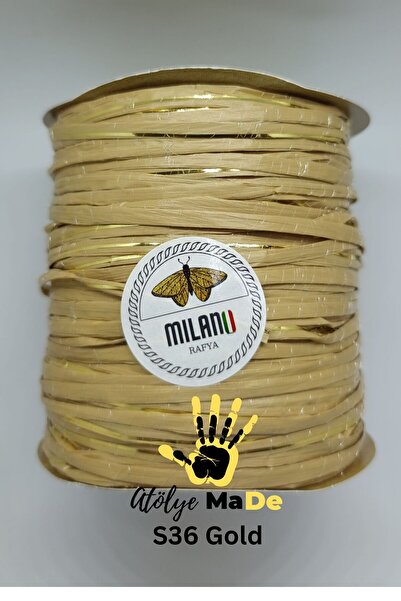 Atölye MaDe Milano Rafya 100gr Tek Bobın Renk Kodu S36 Altın