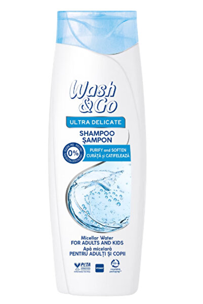 WASH&GO Sampon ultra delicat cu apa micelara,360 ml
