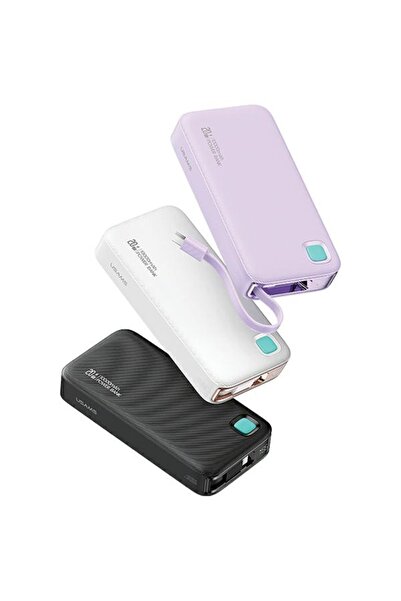 Usams Powerbank cu cablu USB-C retractabil 10000 mAh PD 20W Încărcare rapidă ...