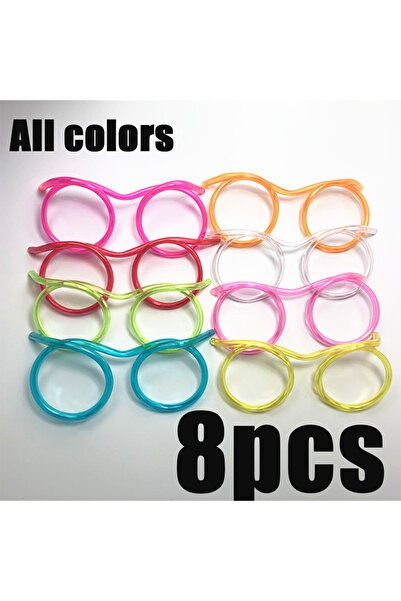 choice2 8pcs All colors Creative Funny Straw Glasses Plastic Polychrome For H...