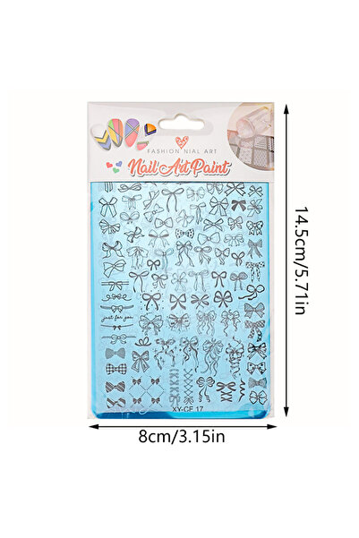 Choice onesize Ribbon Strap Bowknot Tie Nail Stamping Plate Art Template For ...