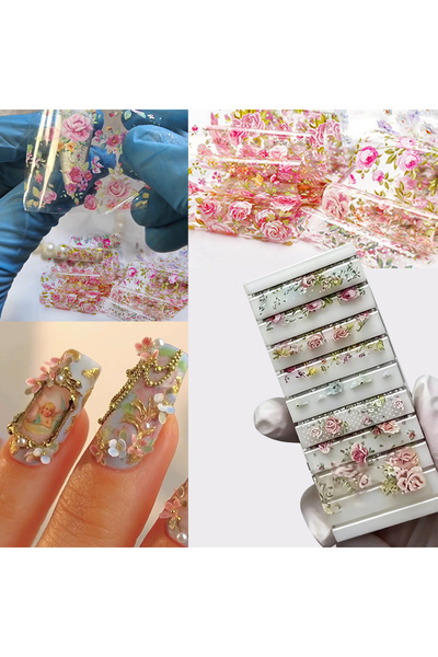 Choice Flowe-10roll 1box Nail Art Foils Transfer Sticker Set Angel Rose Flowe...