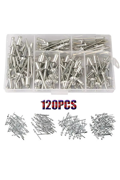 Choice 120Pcs 120pcs Aluminum Alloy Blind Rivets Set Pop Rivets Assortment Ki...