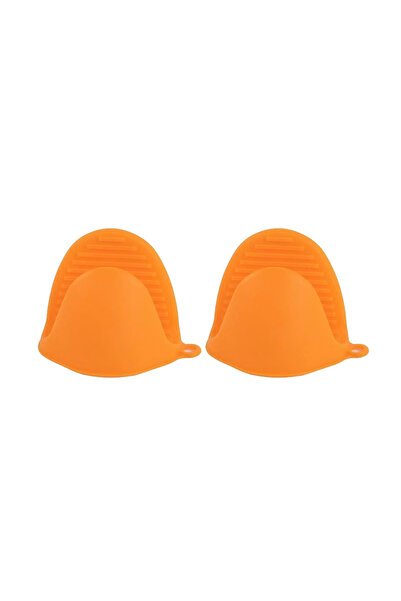 choice2 Orange 2Pcs Oven Gloves Silicone Heat Resistant Cooking Pinch Mitts P...