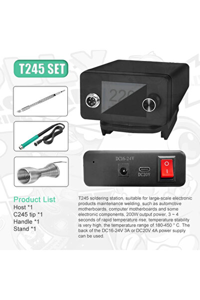 Choice3 T245 SET 4-in-1 H4 Battery Soldering Station w/ Auto Sleep & Energy S...