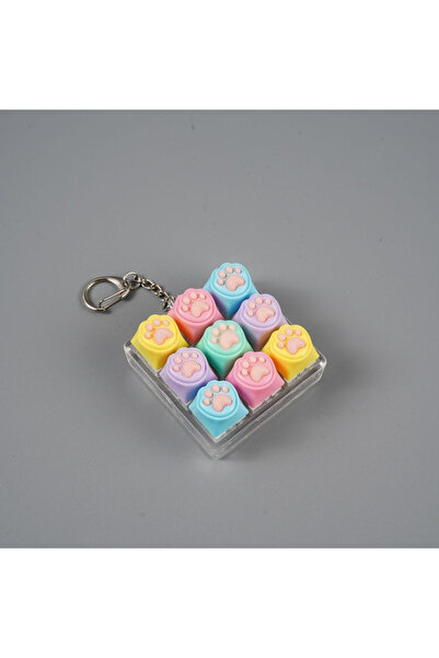Choice3 1PC D Cute Cat Claw Keychain 9 Keys Keyboard Decompression Keyboard D...