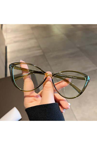Choice Green Cat Eye Anti Radiation Glasses For Women/Men Replaceable Lens