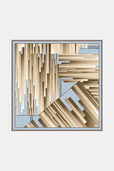 Vakko GEOMETRİK DESENLİ TWILL İPEK EŞARP