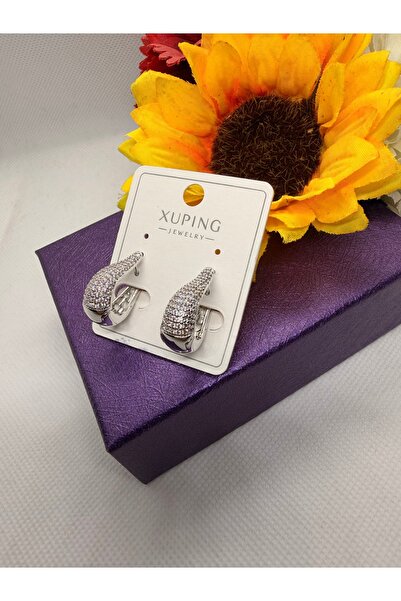 XUPING JEWELRY Xuping Zircon Stone Drop Bottega Model Steel Earrings