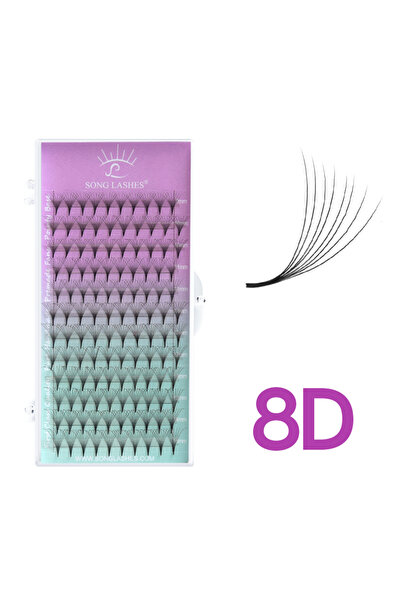 Choice55 رموش صناعية جاهزة للتركيب من نوع MIX 0.07mm C 8D SONG LASHES، 12 صفً...