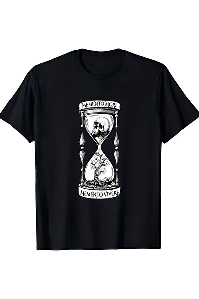 yiou trendy clothing تي شيرت رجالي لاتيني بتصميم "Memento Mori" (تذكر الموت)