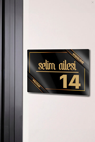 DekorHane Metal Kişiye Özel, Aile Kapı İsimliği Ve Numara, Ev Kapı Numarası, ...