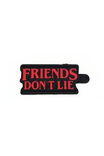 OEM Stranger Things Keychain, "Friends Don't Lie" message, 3D print, red-black