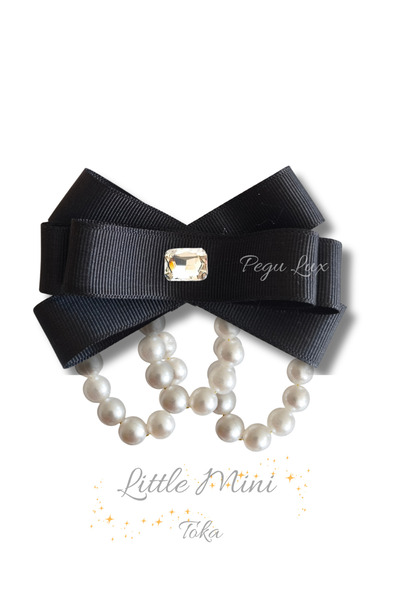 pegu baby collection Pensetă mică de lux din grograin cu cataramă cu pietre, ...