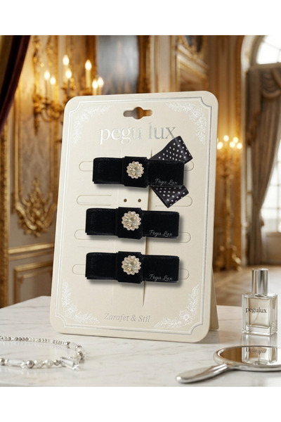 pegu baby collection 3-Piece Little Mini Lux Velvet Clip with Stone Closure, ...