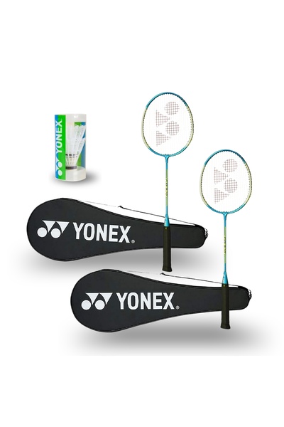 YONEX GR 202 -2-Player Badminton Set with 2 shuttle cock | Includes 2 Aluminu...